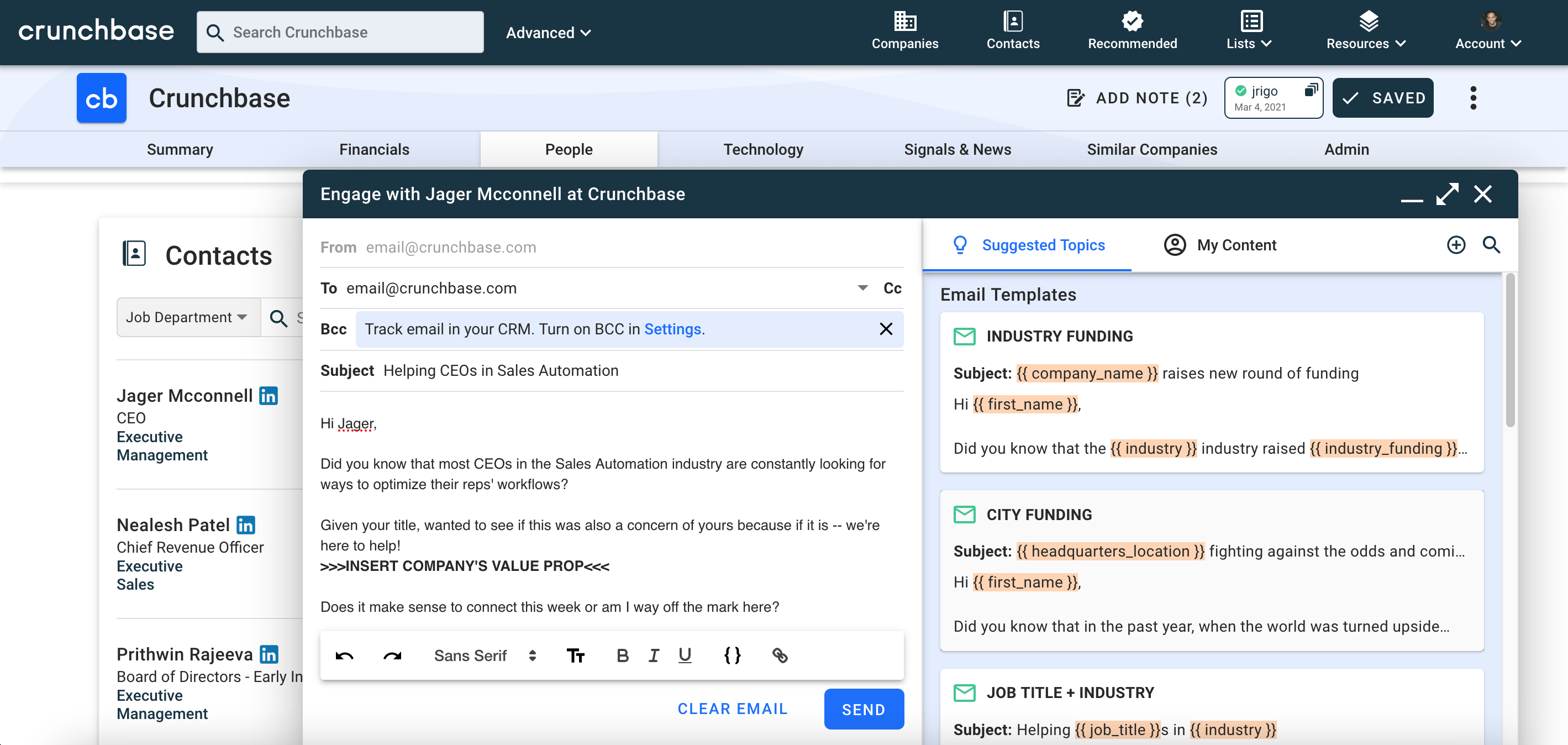 Crunchbase Engagement Suite