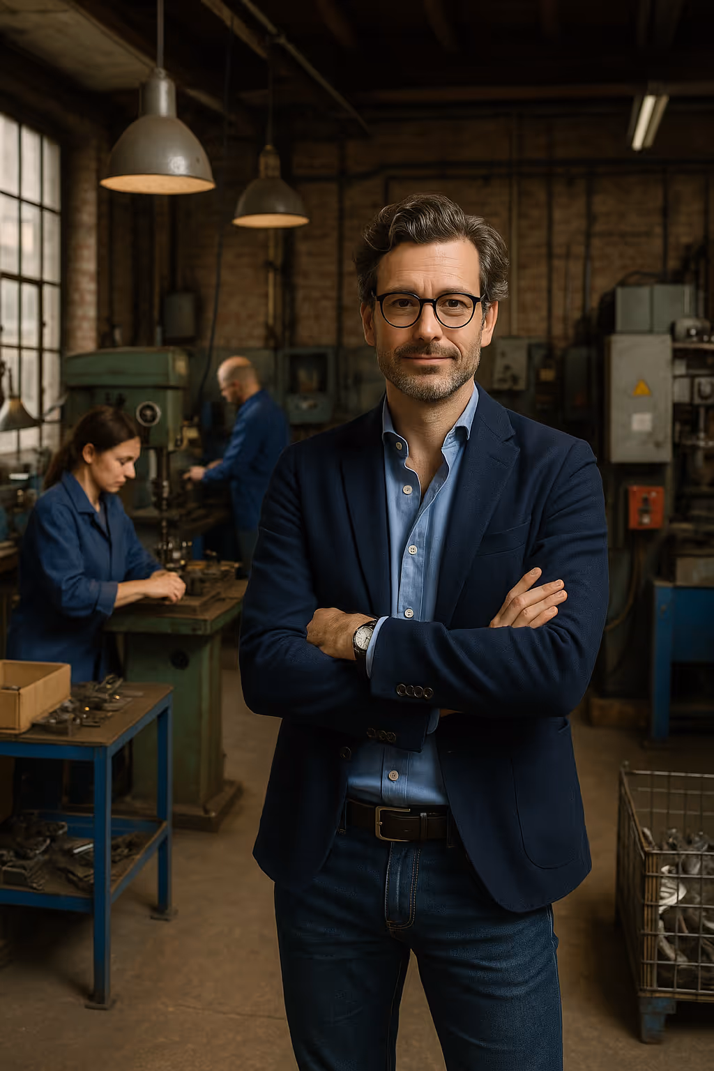 Chef d'entreprise se tenant debout