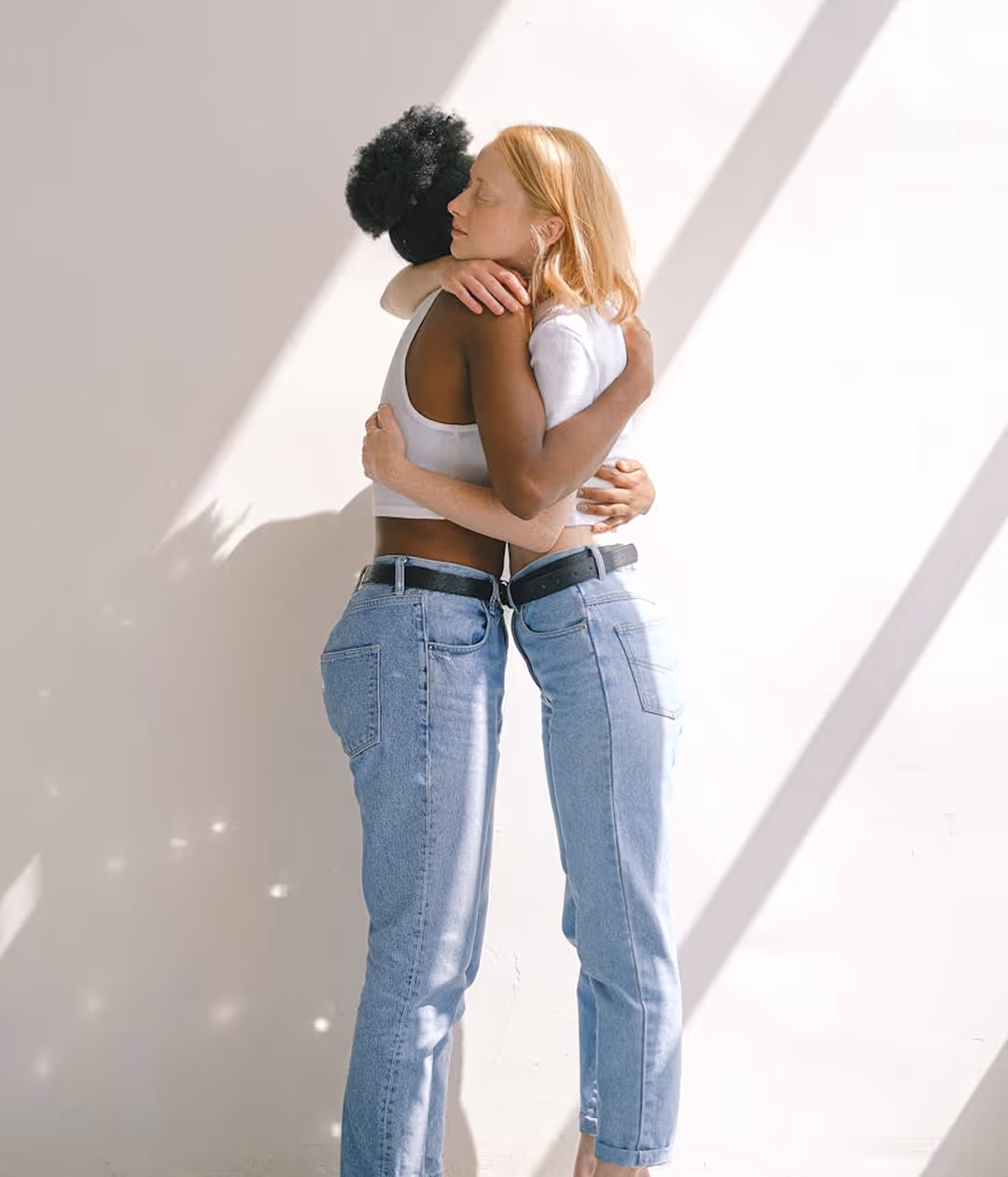Two women hugging