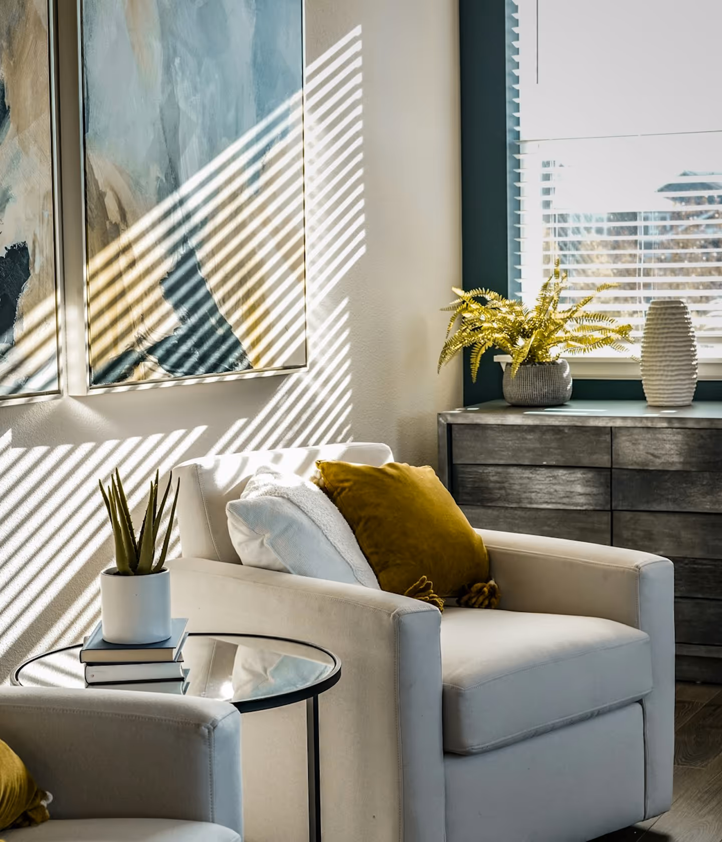 Sofa in a well-lit room