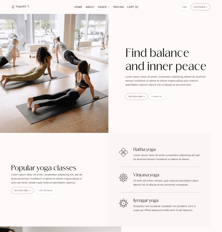 Yogastic X - Home V2 Page - Yoga Webflow Template