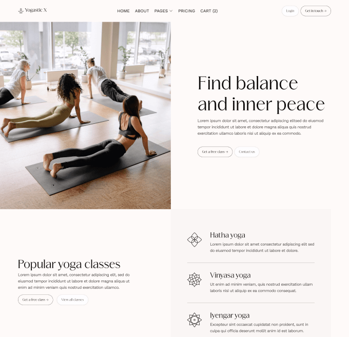 Yogastic X - Home V2 Page - Yoga Webflow Template