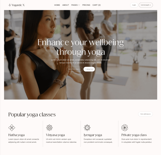 Yogastic X - Home V1 Page - Yoga Webflow Template