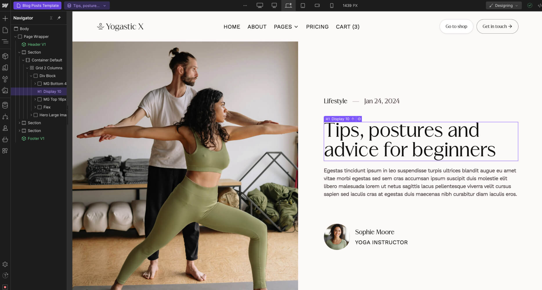 Yogastic X - CMS Page - Yoga Webflow Template