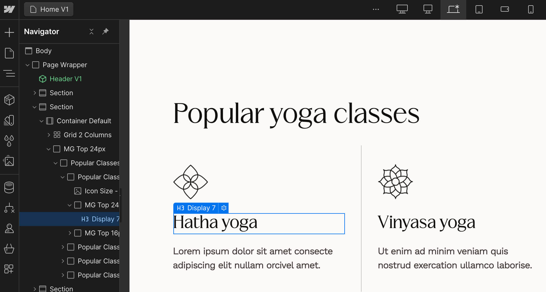 Static Content - Yogastic X Webflow Template