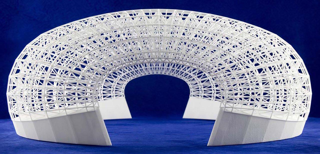 Large architectural model of roof