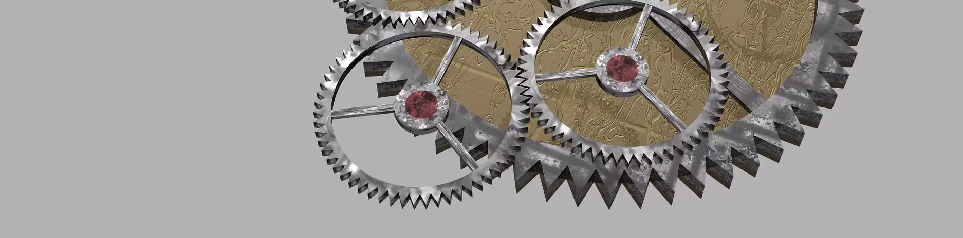 A young woman working in a machine shop. She is looking directly towards the camera, and is surrounded by men.