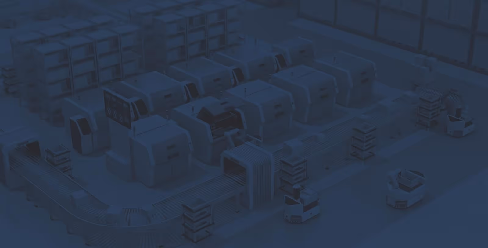 A young woman working in a machine shop. She is looking directly towards the camera, and is surrounded by men.