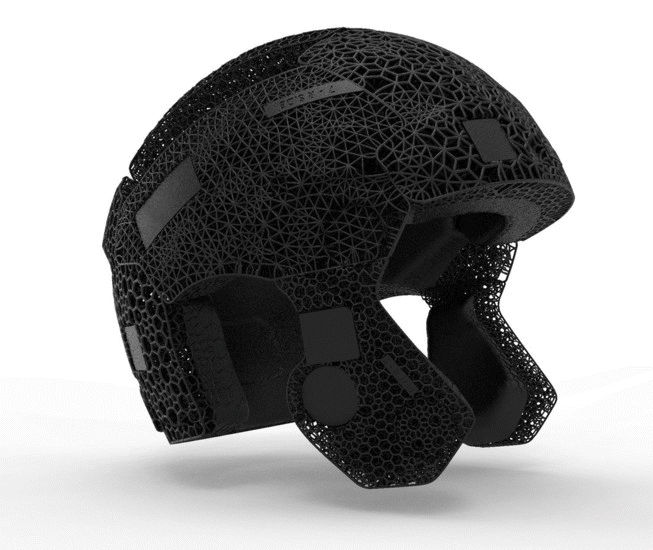 Carbon and Riddell 3D_printed_helmet liners