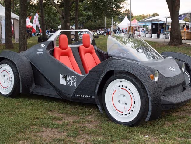 ocal Motors' Strati - the first 3D printed car produced by Local Motors at IMTS 2014