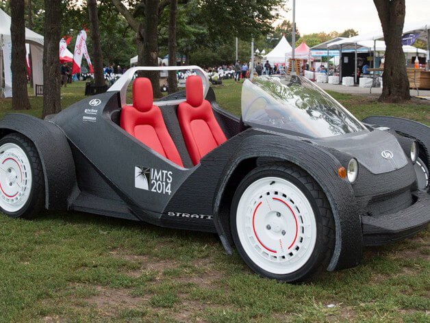 ocal Motors' Strati - the first 3D printed car produced by Local Motors at IMTS 2014
