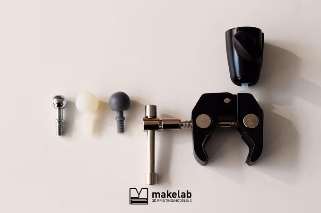 parts 3D printed at Makelab