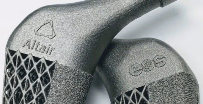 Ein topologisch optimiertes Hüftimplantat [Bildnachweis: Altair]