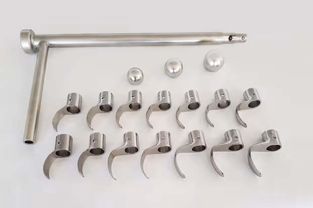 A range of additively manufactured endoCupcut blades in varying sizes