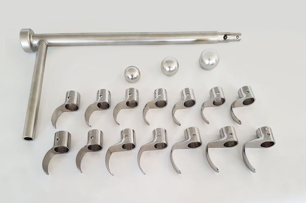 A range of additively manufactured endoCupcut blades in varying sizes