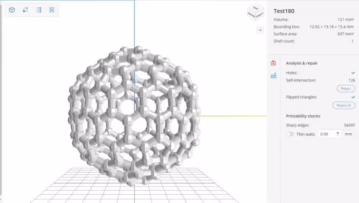 AMFG - Printability Analysis feature for a 3D design