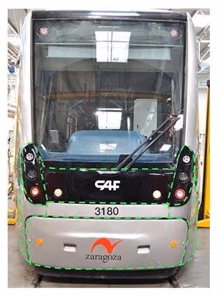 3d printed frontend of a tram