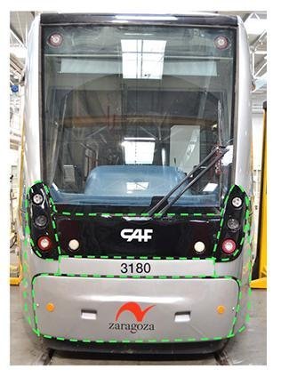 3d printed frontend of a tram