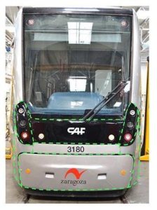 3d printed frontend of a tram