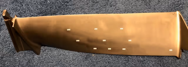 Optomec 3D printed sensors on a turbine blade