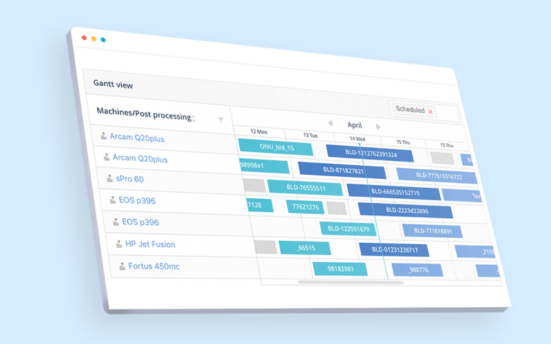 AMFG production scheduling