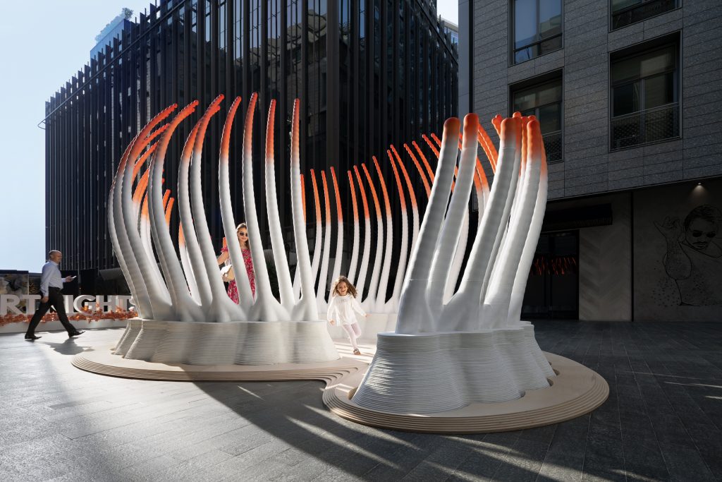 3d printed pavilion recycled plastic bottles materialdistrict 4