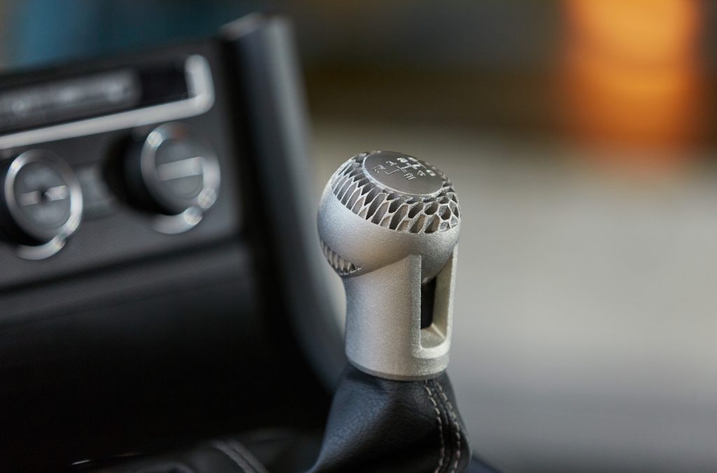 gear shift 3D-printed at Volkswagen using HP's metal Jet technology
