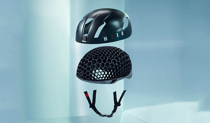 HEXR 3D printed helmet