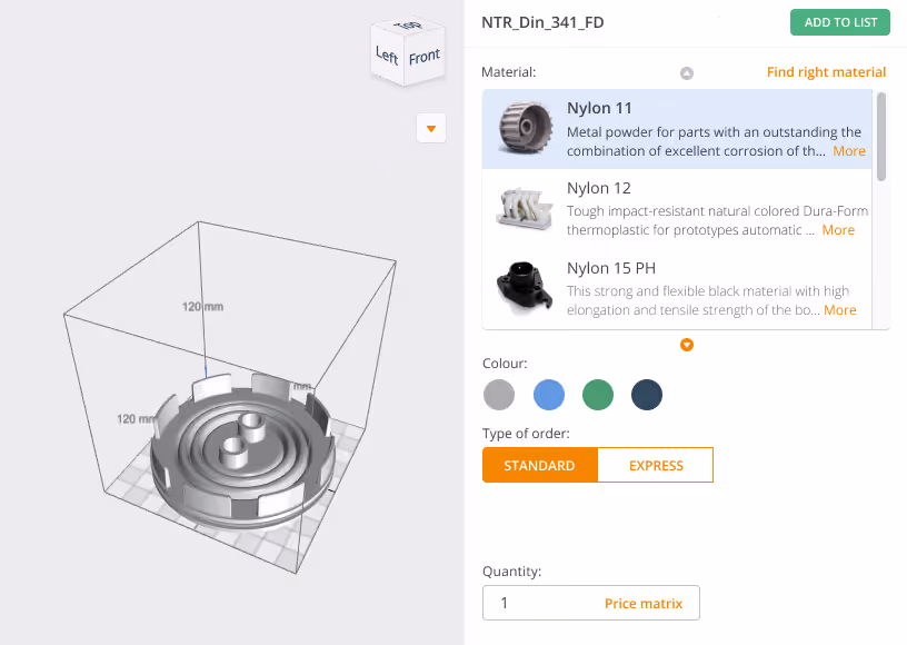 AMFG ordering portal example