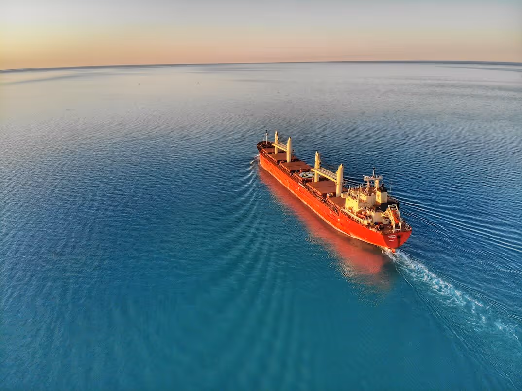 A boat sailing across waters