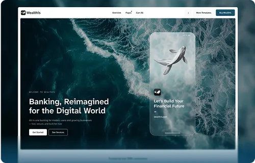 Wealthis Fintech template preview
