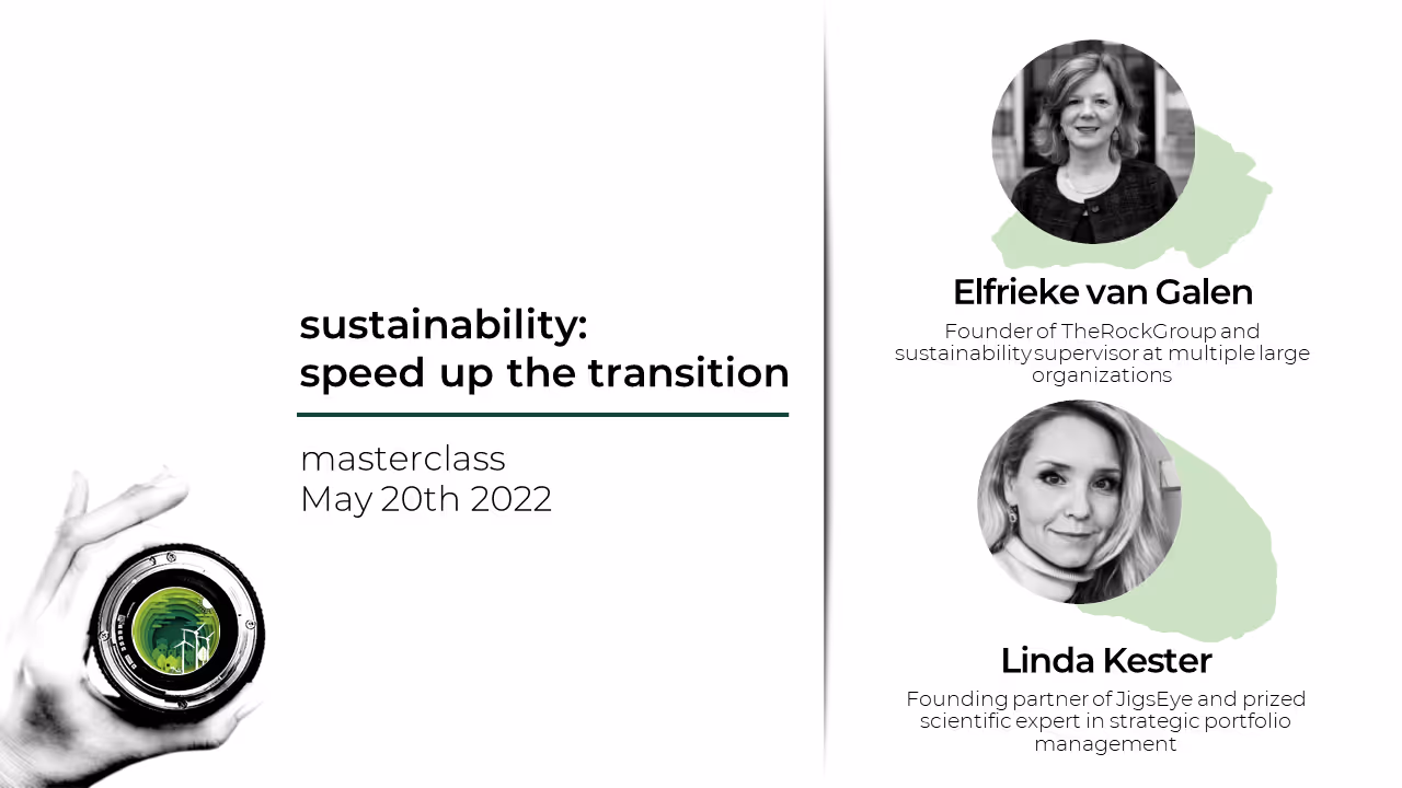 Masterclass Sustainability: speed up the transition