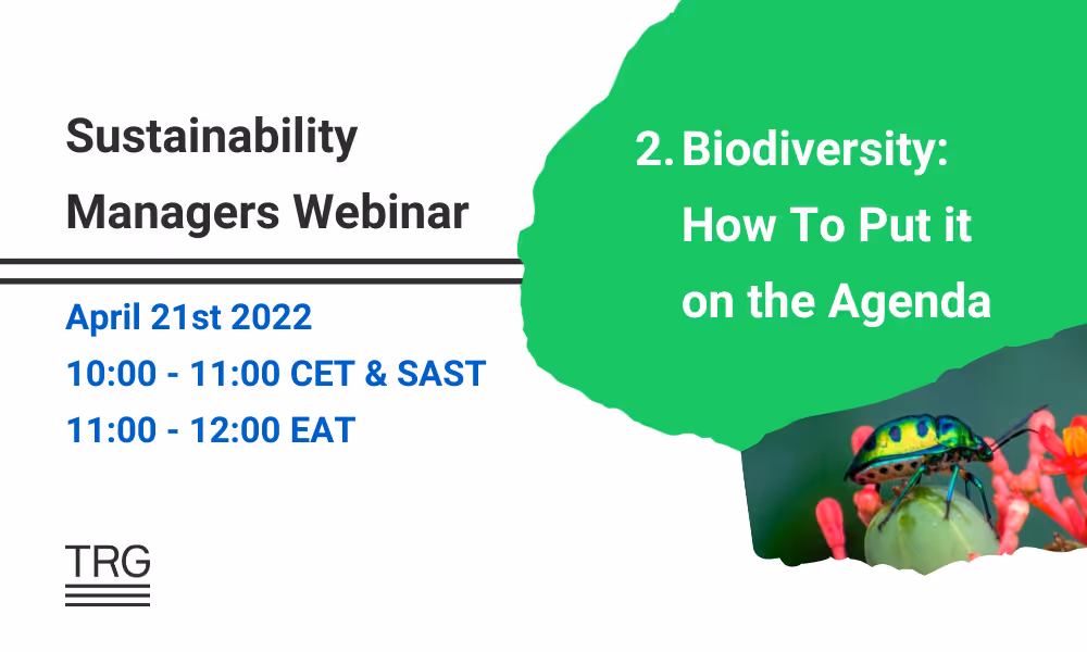 Biodiversity: How To Put it on the Agenda | Webinar