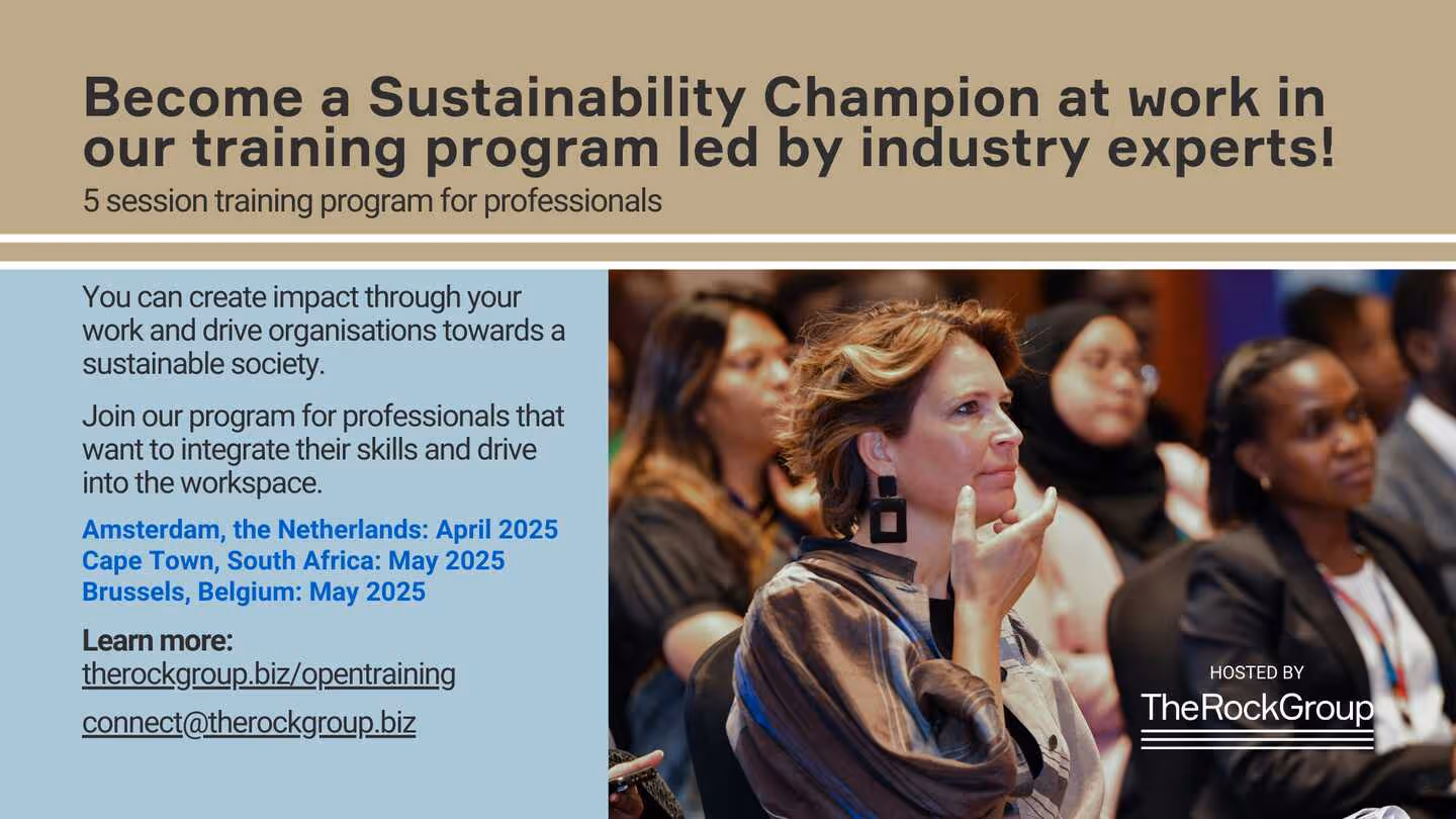 TRAINING How to become a Sustainability Champion at work?