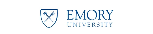 Emory University logo with shield containing a torch and quill.