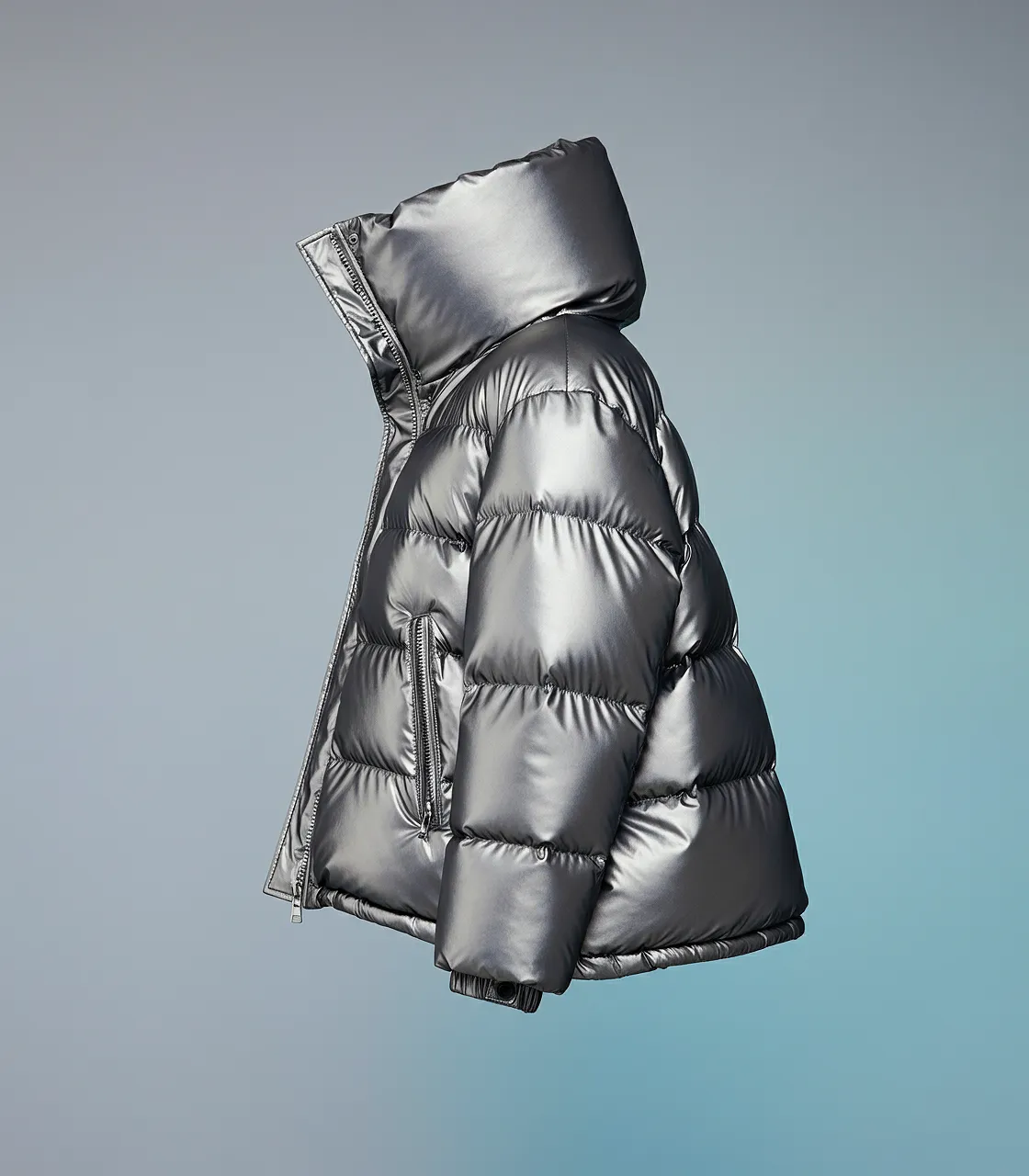 silver jacket with light background