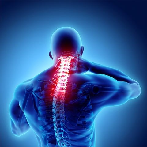 illustration of pain in neck area