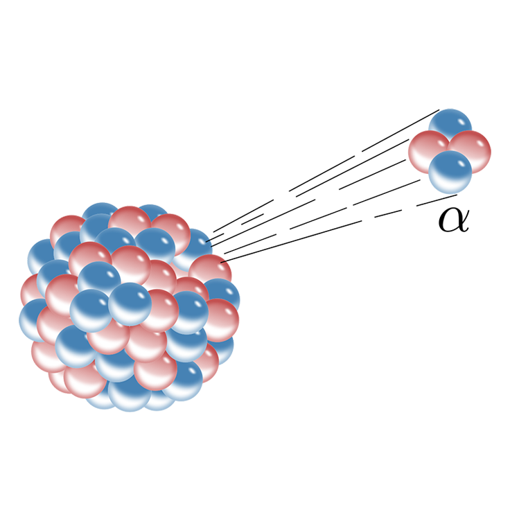 Illustration of alpha particles