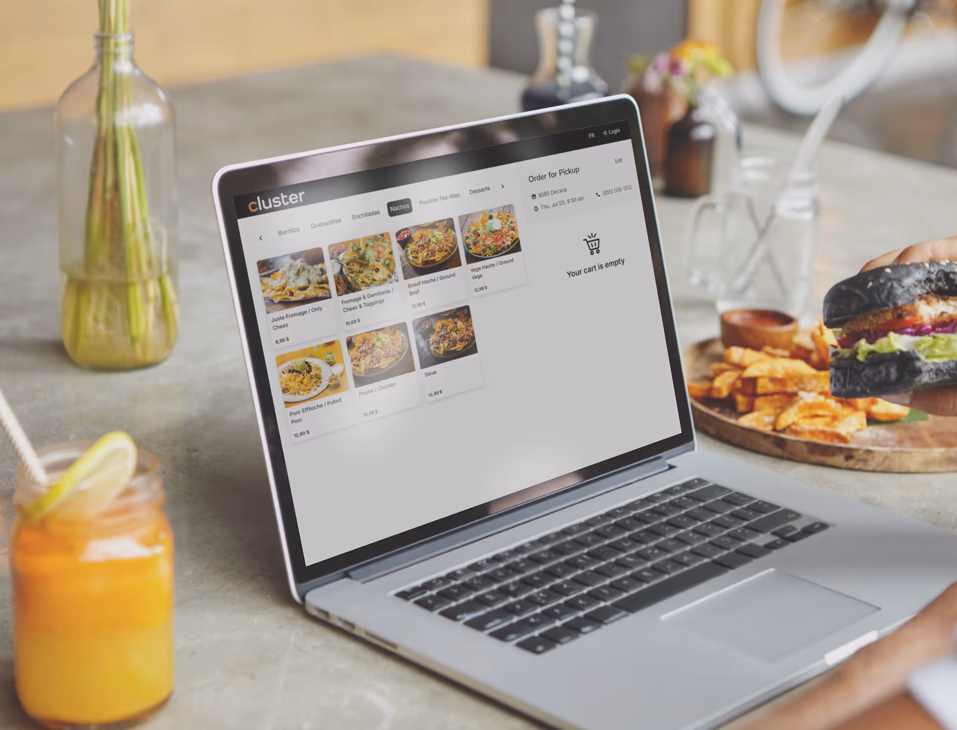 Cluster online ordering on a laptop
