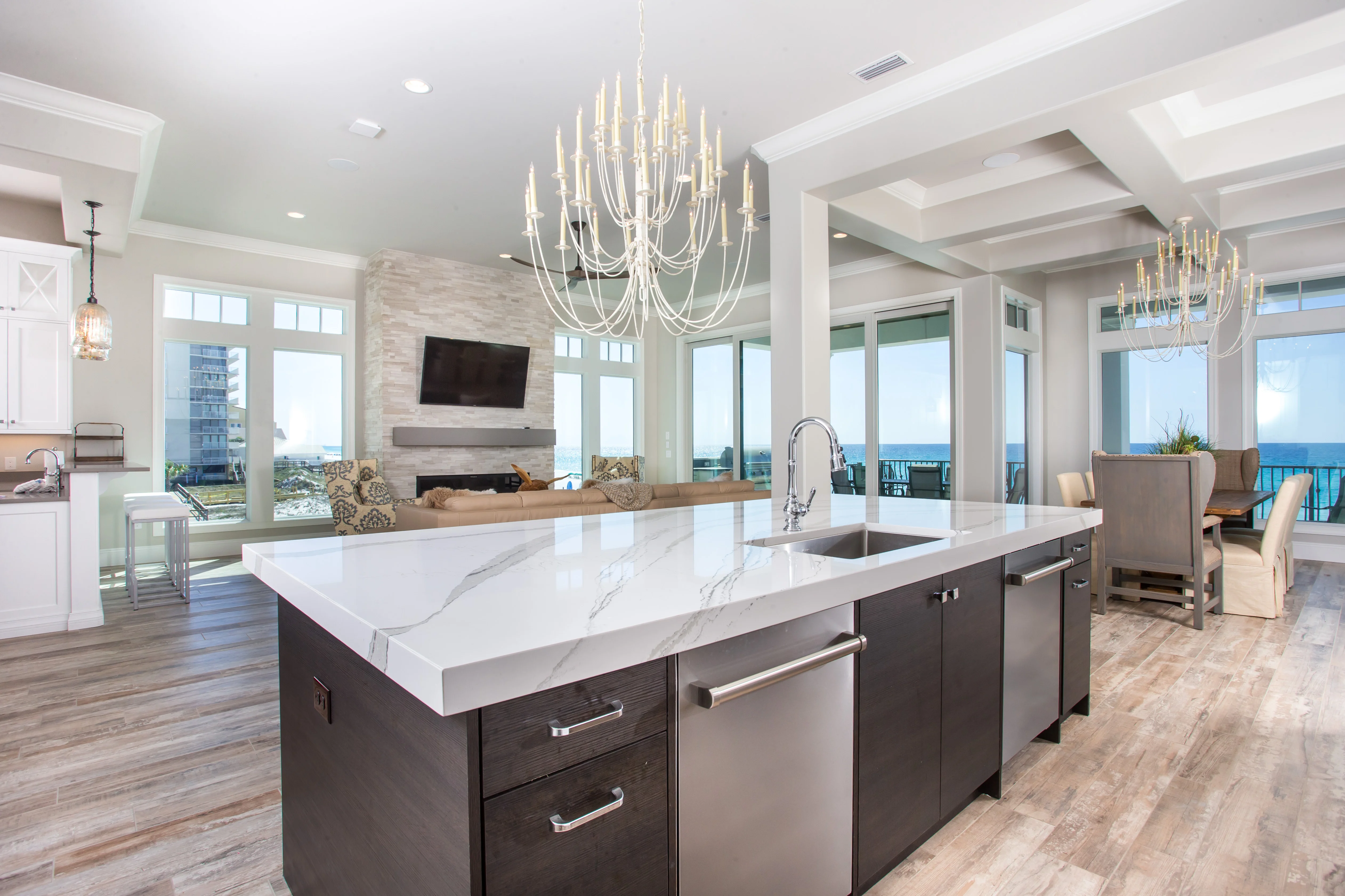 Beautiful Modern Kitchen overlooking the water by Kitchen & Bath Center