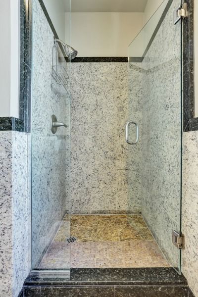 close-up-of-modern-marble-walkin-shower-picture-id607767892