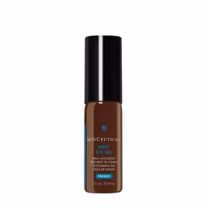 SkinCeuticals AOX+ Eye Gel is formulated with a powerful antioxidant blend that includes 1% phloretin, 5% l-ascorbic acid (Vitamin C), and 0.5% ferulic acid to defend against oxidative stress and revive the delicate skin around the eyes and minimize puffiness. This serum-gel also quickly absorbs into your skin promoting repair of existing photodamage and combating against the signs of tiredness, restoring your eyes to a fresh, bright appearance.