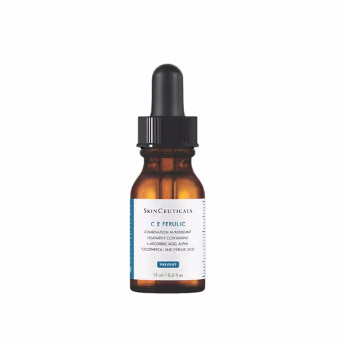 Travel size of SkinCeuticals' C E Ferulic. Features a synergistic antioxidant combination of ferulic acid and pure vitamin C and E to enhance your skin's protection against environmental damage caused by free radicals. In addition to antioxidant protective benefits, this formula improves signs of aging and photodamage to reduce the appearance of lines and wrinkles while firming and brightening your complexion. Lastly, this powerful formula helps neutralize free radicals induced by UVA/UVB, infrared radiation (IRA) and ozone pollution (O3).