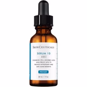 A daytime introductory vitamin C serum for sensitive skin that offers environmental protection and improves the appearance of aging. Ideal for sensitive skin types or those new to vitamin C antioxidant serum, Serum 10 utilizes 10% pure vitamin C (l-ascorbic acid) and 0.2% ferulic acid to help neutralize damaging free radicals that contribute to atmospheric skin aging – environmental damage and premature signs of aging caused by free radicals from UVA/UVB radiation