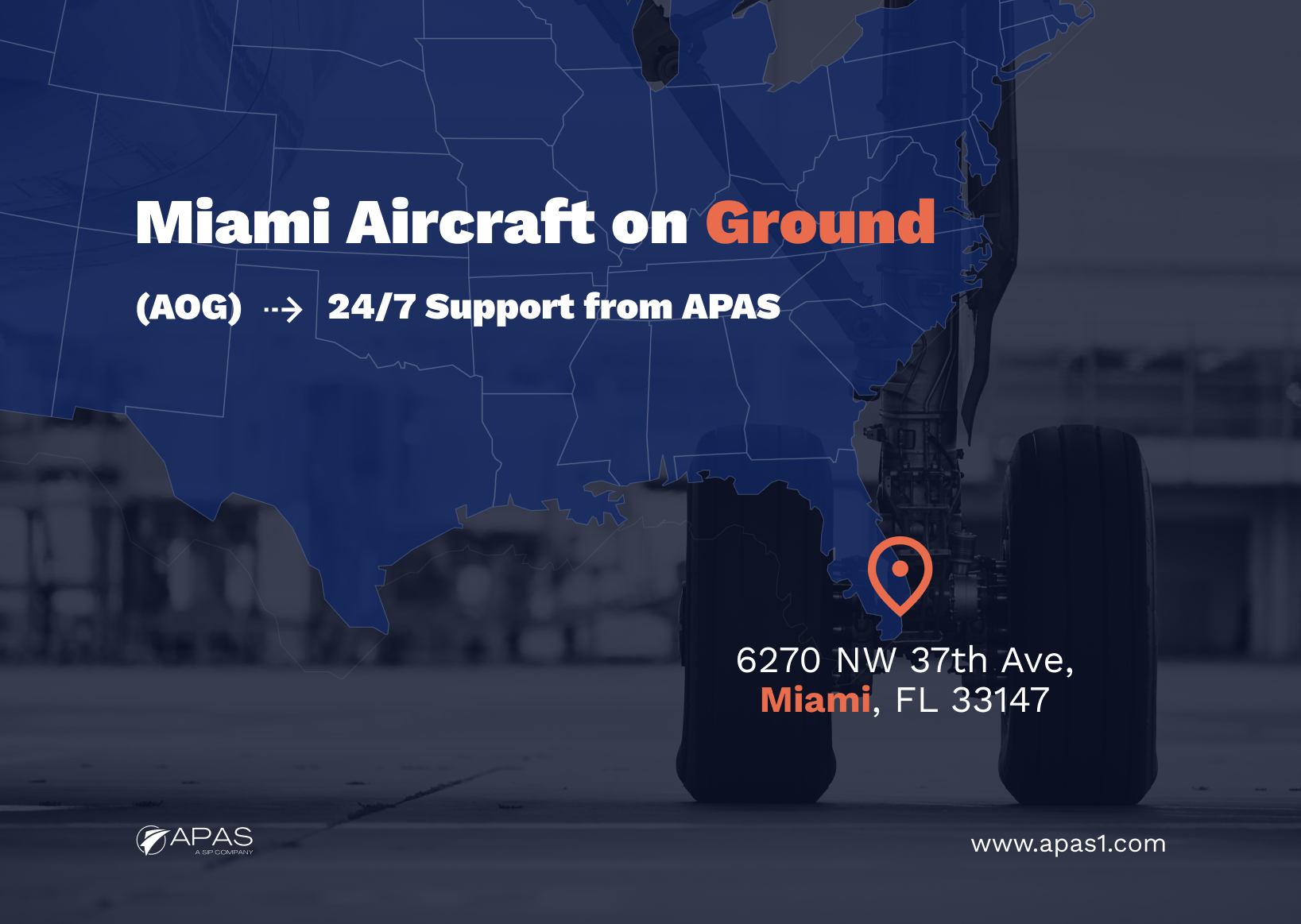 Miami Aircraft on Ground AOG-24/7 support from APAS