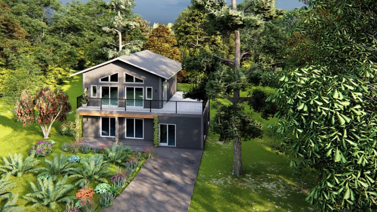 Vue aérienne de la fermeture d'un garage fait par SCI Globale Inc
