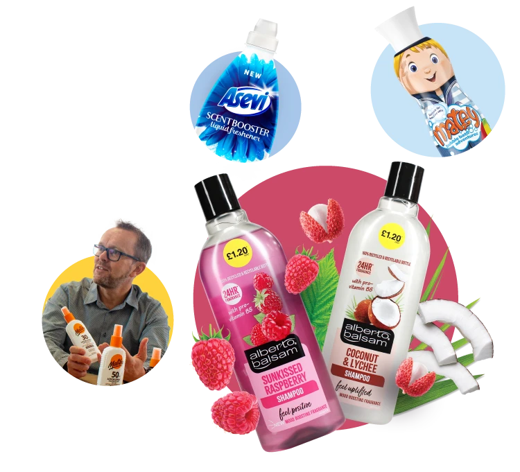 Footer image with products