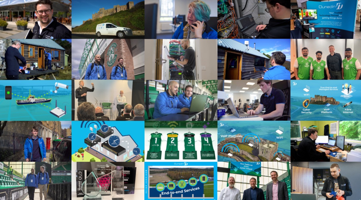 15 photos from various Dunedin IT staff, events and graphics to show/represent what the company is about