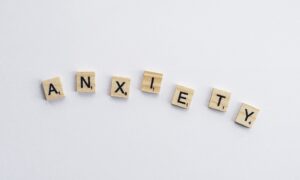  dental anxiety being spelled on a table