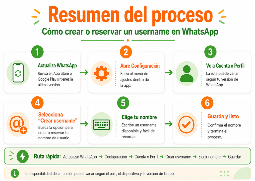 Passos para criar um username no WhatsApp